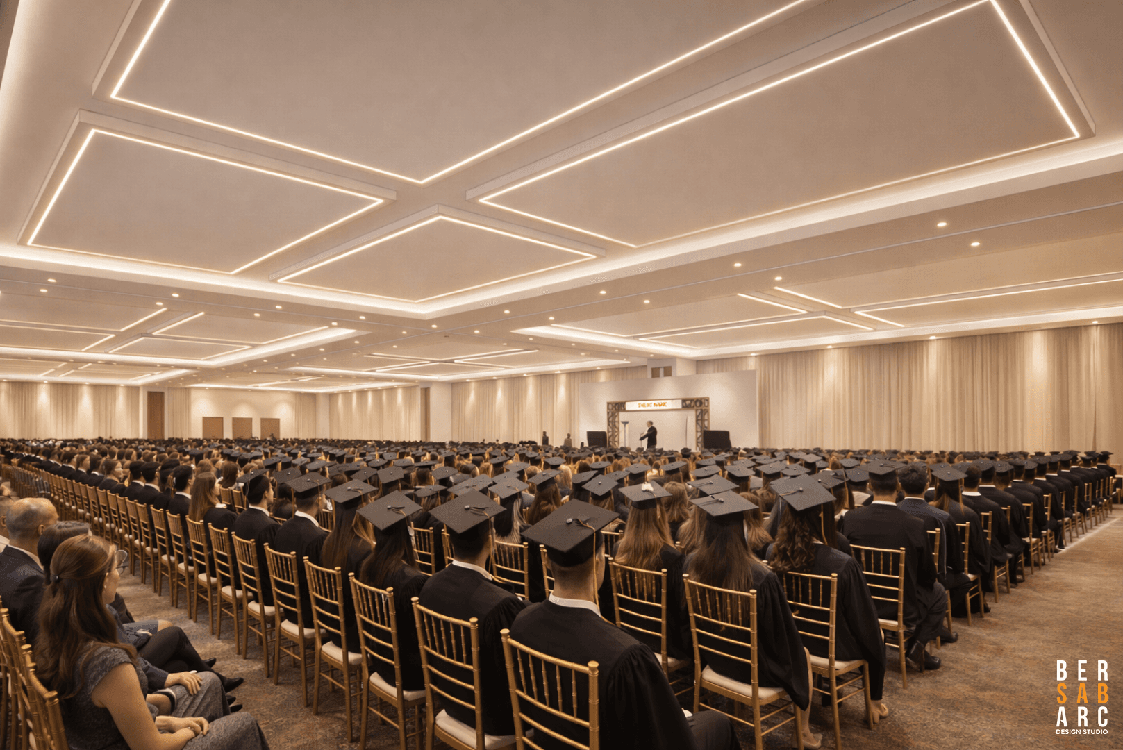 Davcon Maa function room in theatre / assembly setup